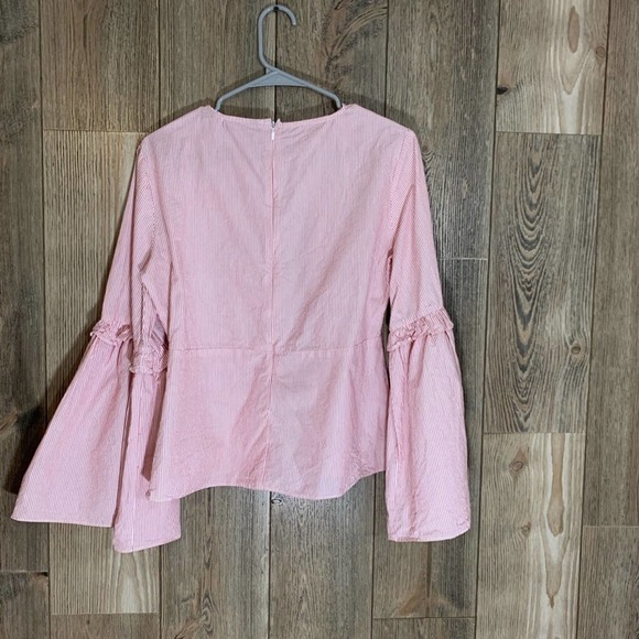 𝅺walter Baker micro vertical striped Top Sz M - Picture 3 of 3